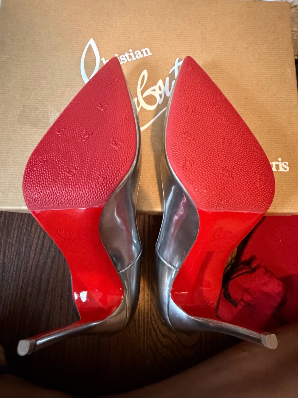 BRAND NEW! Christian Louboutin silver So Kate 120mm pumps. Size: EU 39/ US 9. - Picture 7 of 10
